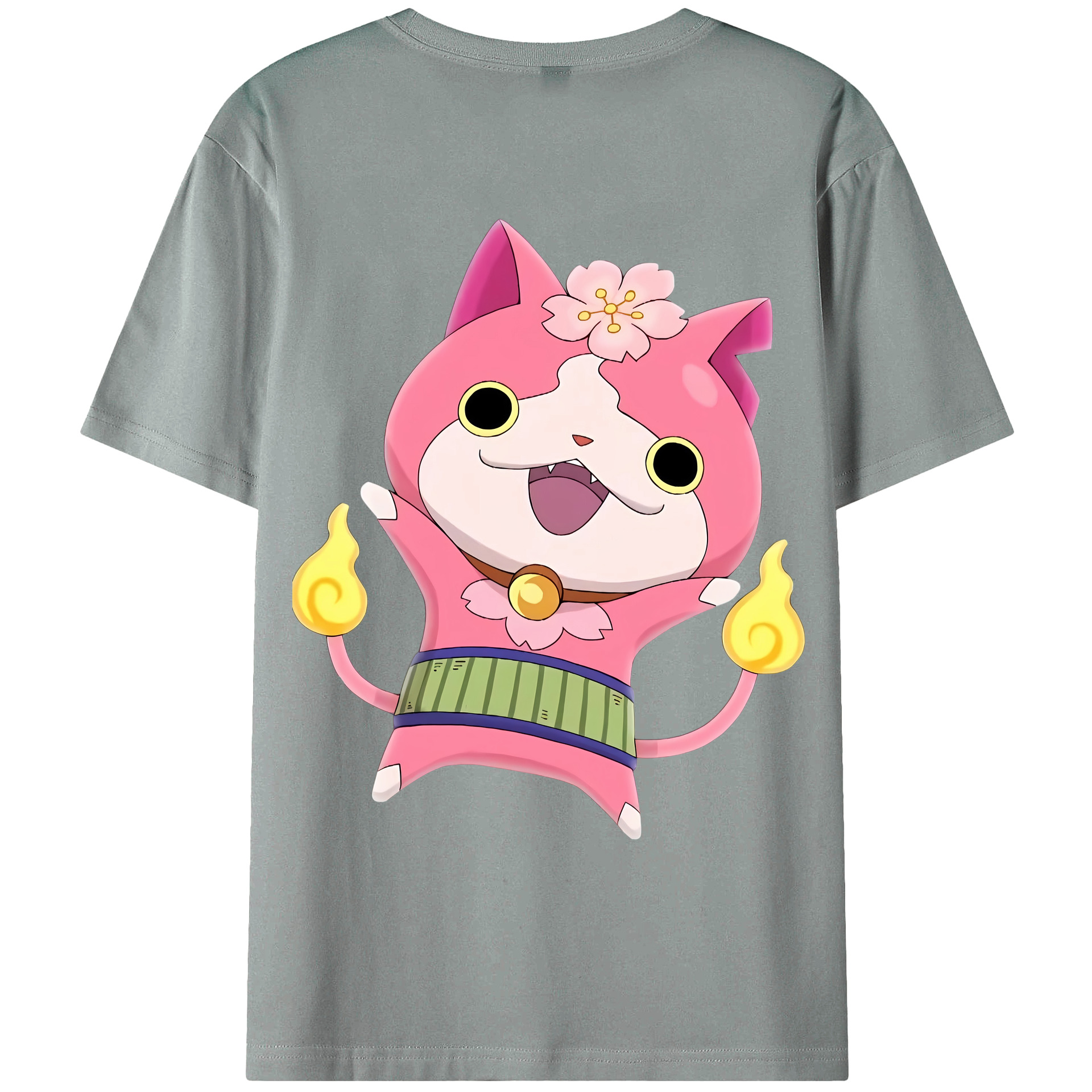 （画像用） 妖怪ウォッチ Yo-kai Watch 綿100％ メンズ半袖Tシャツ（バックプリント） 通気性
